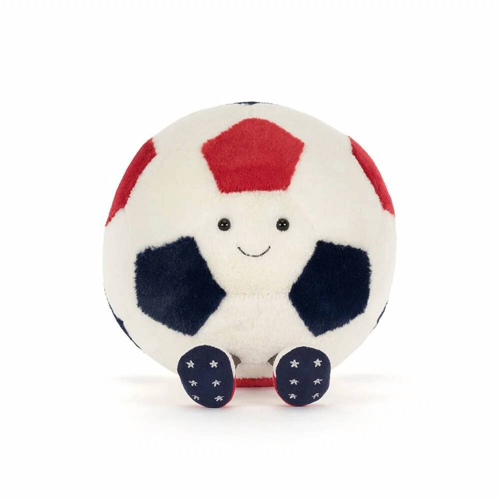 NEW JELLYCAT amuseables usa soccer ball in red white blue